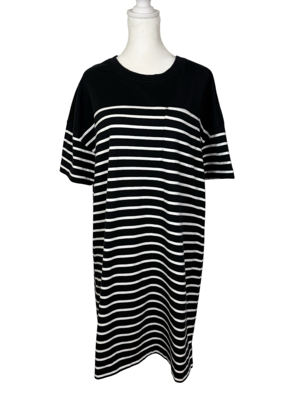 Evereve Emersyn 100% Pima Cotton striped t-shirt dress size XL